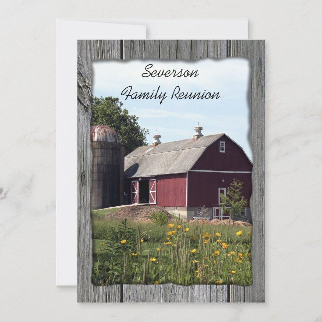 Red Barn Country Family Reunion Invitation (Front)