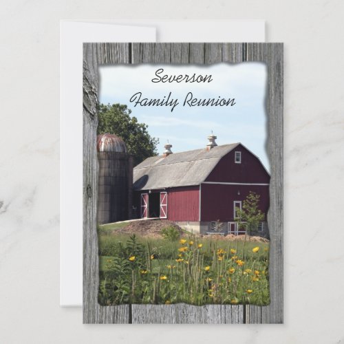 Red Barn Country Family Reunion Invitation