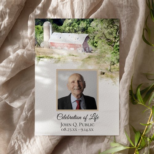 Red Barn Country Farm Celebration of Life Invitation