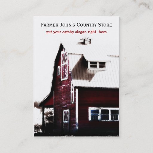 Customizable Red Barn  Country Living Agricultural Farm Business Card