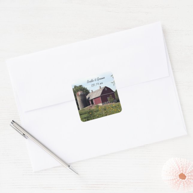 Red Barn Country Wedding Envelope Seals (Envelope)