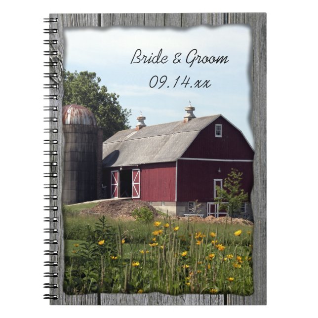 Red Barn Country Wedding Notebook (Front)