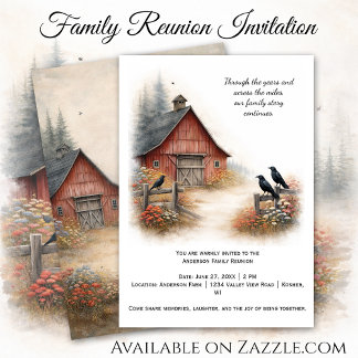 Red Barn Crows Farm Family Reunion | Invitation