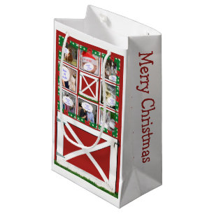 Red Barn Door Custom 8 or 16 Photo Gift Bag