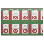 Red Barn Door Custom Greeting Holiday Fabric #2