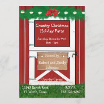 Red Barn Door Custom  Holiday Party Invitation