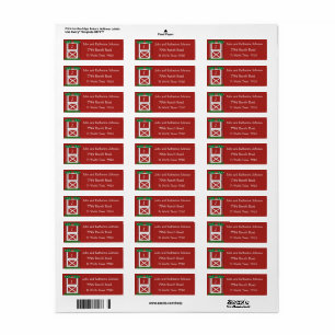Red Barn Door Custom Holiday Return Address Label