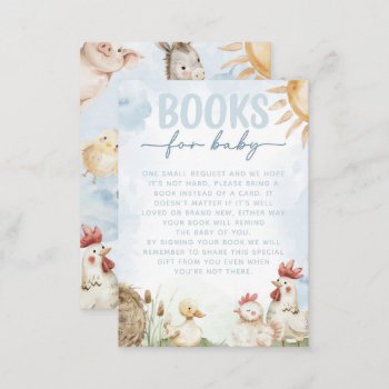 Red Barn Farm Animal Baby Shower Book Request Enclosure Card by PerfectPrintableCo at Zazzle