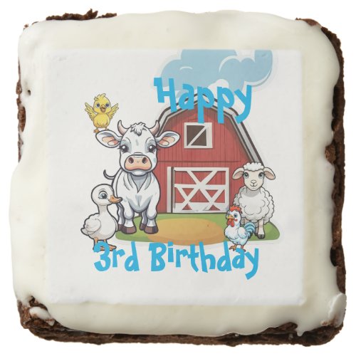 Red Barn Farm Animals Birthday Party Sweet Treat Brownie
