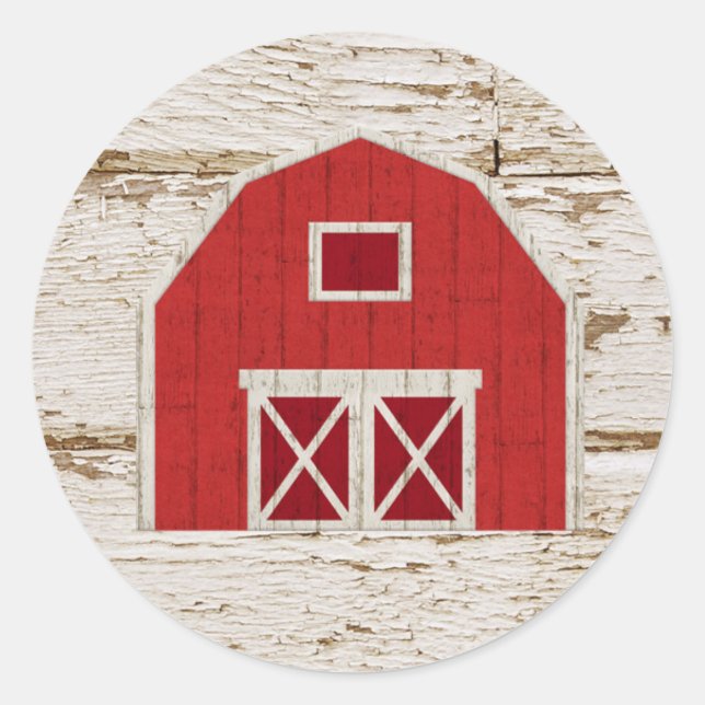 Red Barn Farm Baby Sticker (Front)