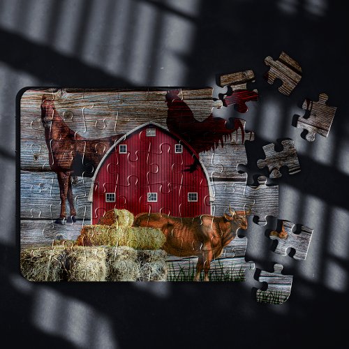 Red Barn Farm Collage Jigsaw Puzzle