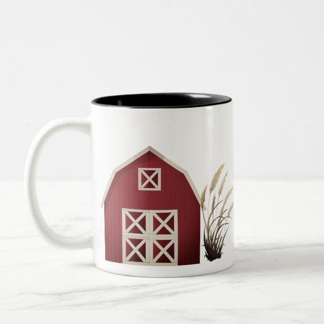Red Barn Farm Country Two-Tone Coffee Mug (Left)