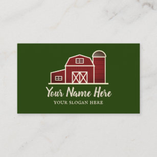 Red barn farm house business card template