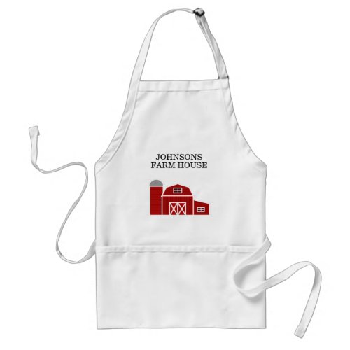Red barn farm house custom kitchen apron