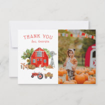 Red Barn | Farm Themed Birthday Thank You Card