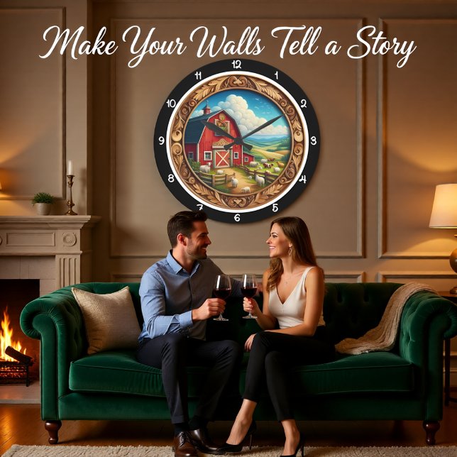 Red Barn Farmstead Heritage Heritage Large Clock (Creator Uploaded)