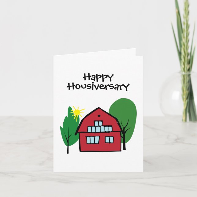 Red Barn Happy Housiversary Client Appreciation Card (Front)