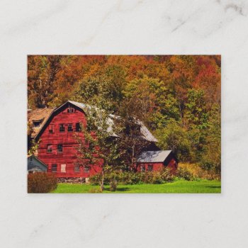Red Barn In Autumn Atc Business Card by Bebops at Zazzle