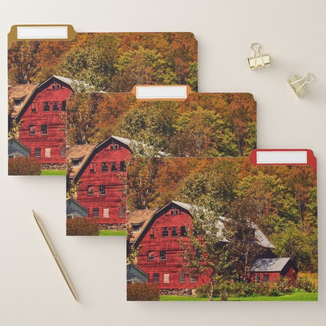 Red Barn in Autumn File Folder Set
