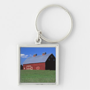 Red barn in Latah County, Idaho state PR MR) Keychain