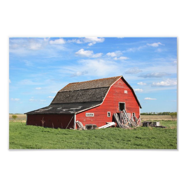Red Barn in SK Photo Print (Front)