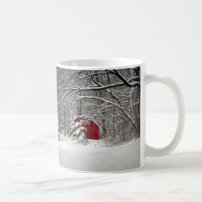 Red Barn in the Snow 2011 Coffee Mug (Right)