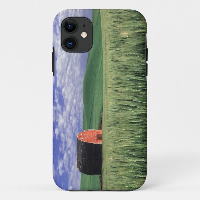 Red barn in wheat & barley field in Whitman 2 Case-Mate iPhone Case (Back)