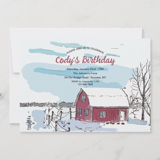 Red Barn Invitation (Front)