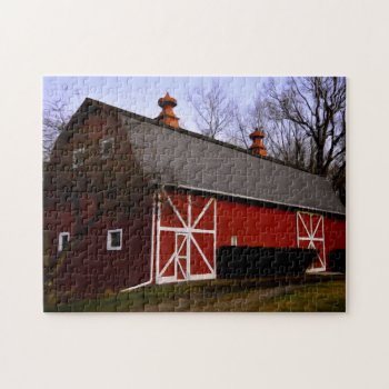 Red Barn Jigsaw Puzzle by artinphotography at Zazzle