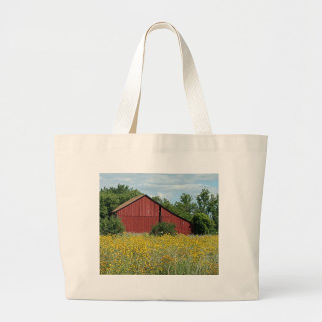 Red Barn Large Tote Bag (Front)