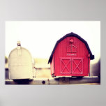 Red Barn Mailbox {you&#39;ve Got Mail Series} Poster at Zazzle