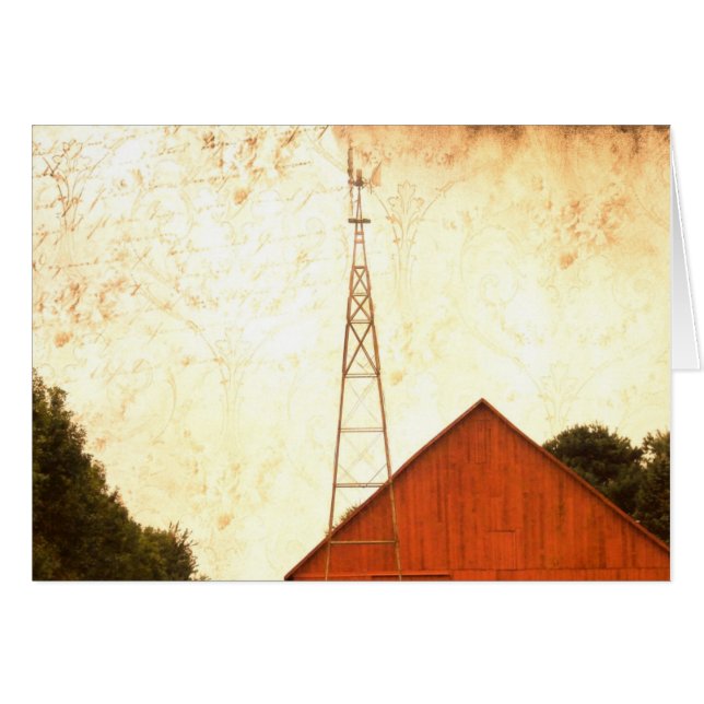 Red Barn Mixed Media All Occasion Cards (Front Horizontal)
