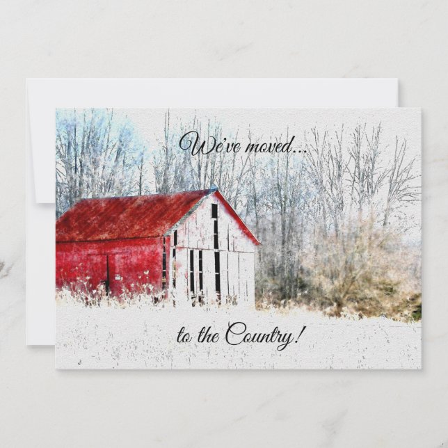 Red Barn New Address Announcement (Front)