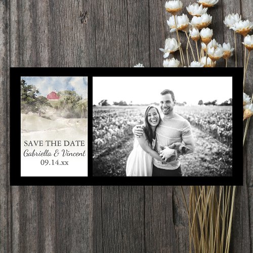 Red Barn on Hill Farm Wedding Save the Date