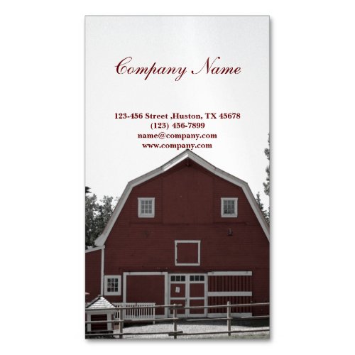 red barn Organic Cattle dairy farmer agriculture Magnetic Business Card