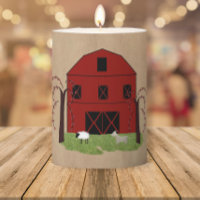 Red Barn Pillar Candle