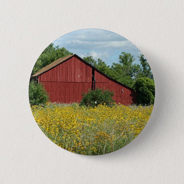 Red Barn Pinback Button (Front)