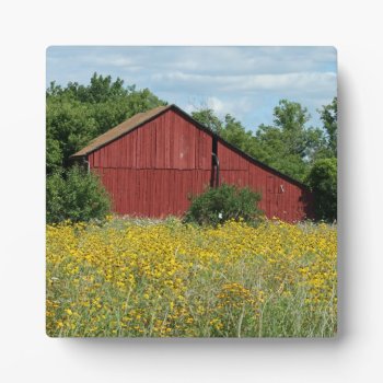Red Barn Plaque by lynnsphotos at Zazzle