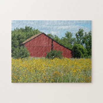 Red Barn Puzzle by lynnsphotos at Zazzle