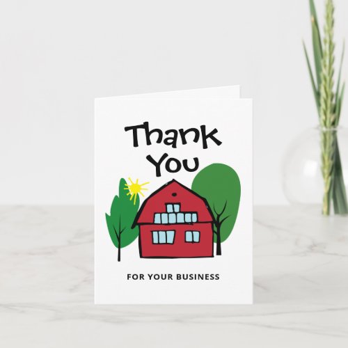 Red Barn Realtor Thank You Note Card