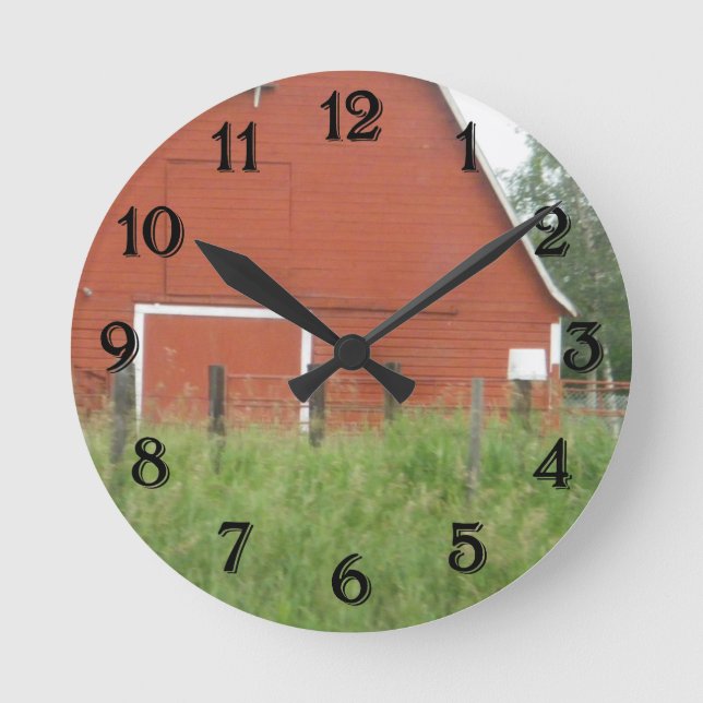 Red Barn Round Clock (Front)