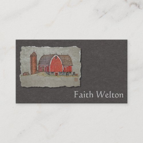 Red Barn  Silo Business Card