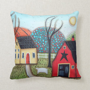 Red Barn Throw Pillow in 3 Sizes
