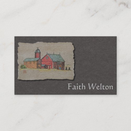 Red Barn  Two Buggies Business Card