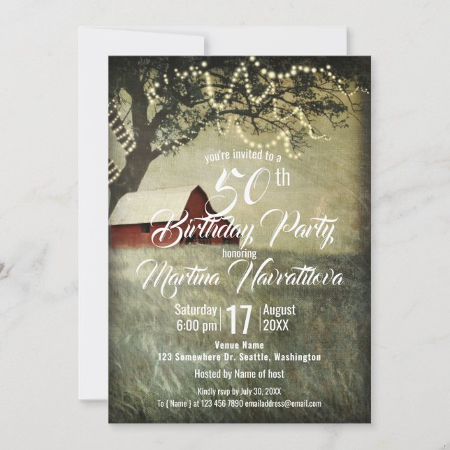 Red Barn Valley, Rustic Farm Design Invitation (Front)