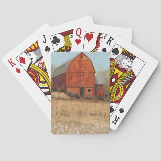 Red Barn View Poker Cards (Back)