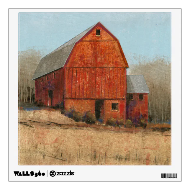 Red Barn View Wall Decal | Zazzle