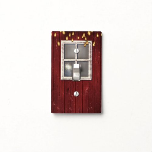 Red Barn Window  Lights Mason Jar Rustic Country Light Switch Cover