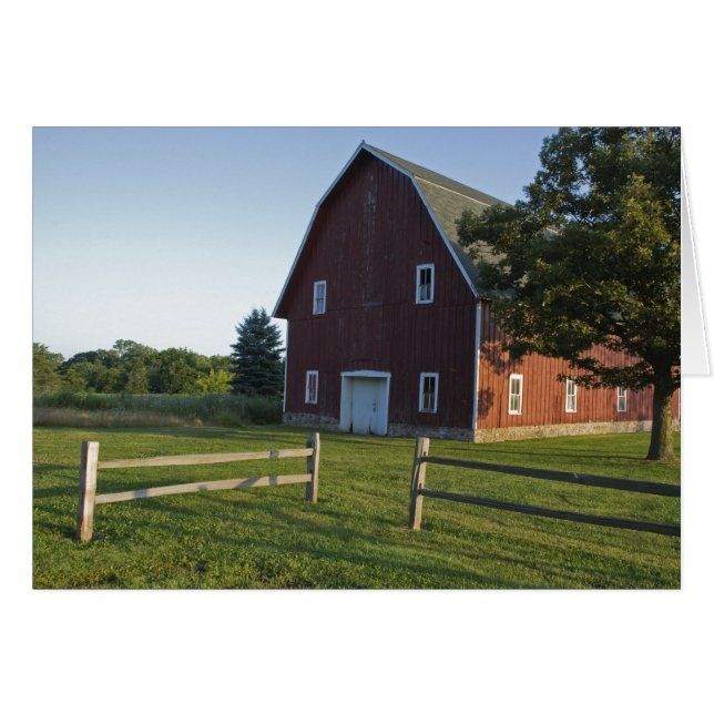 Red Barn with Fence Cards (Front Horizontal)