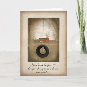 Red Barn with Tire Swing Sympathy Card